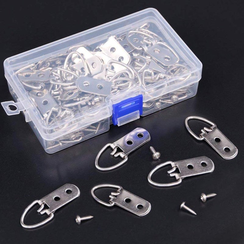 Rustark 60-Pcs Heavy Duty D Ring Picture Hangers Double Hole with Screws for Home Decoration Picture Hanging Solutions. - Image 5